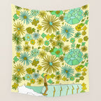 retro daydreams hang 10 florida // retro surf art by surfy birdy Wall Tapestry Gallery Image 4