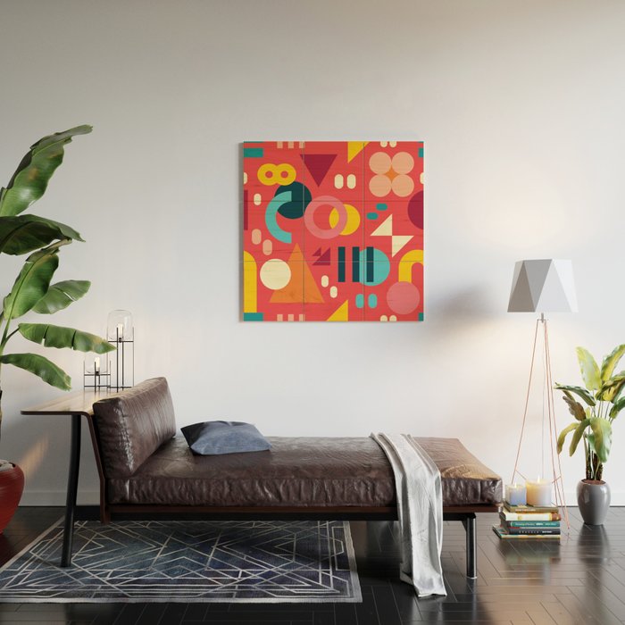 Happy Geometrics Wood Wall Art Gallery Image 2