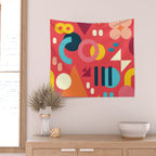 Happy Geometrics Wall Tapestry Gallery Image 2