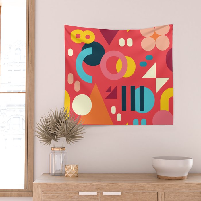 Happy Geometrics Wall Tapestry Gallery Image 2