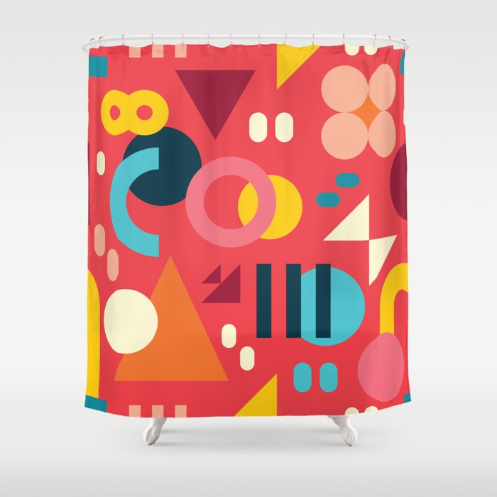 Happy Geometrics Shower Curtain Gallery Image 1