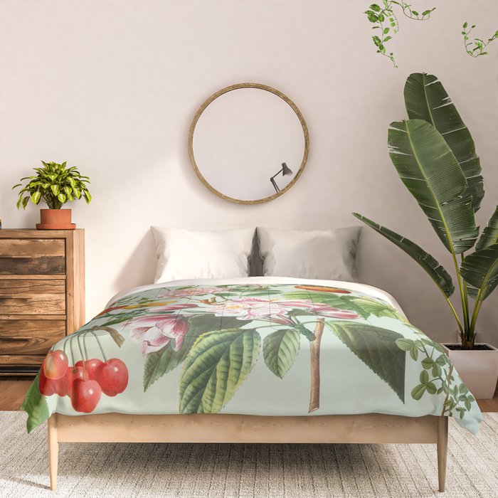 Persimmon Botanical Bloom Mint Green  Comforter Gallery Image 3