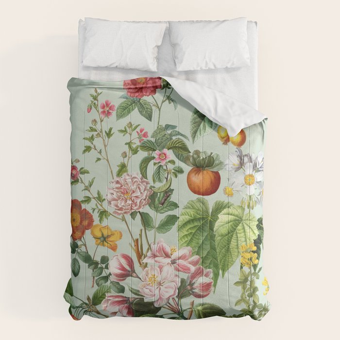 Persimmon Botanical Bloom Mint Green  Comforter Gallery Image 6