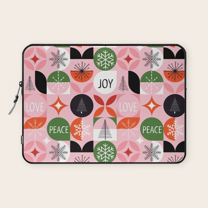 Mid Century Modern Christmas Shapes  Laptop Sleeve Gallery Image 1