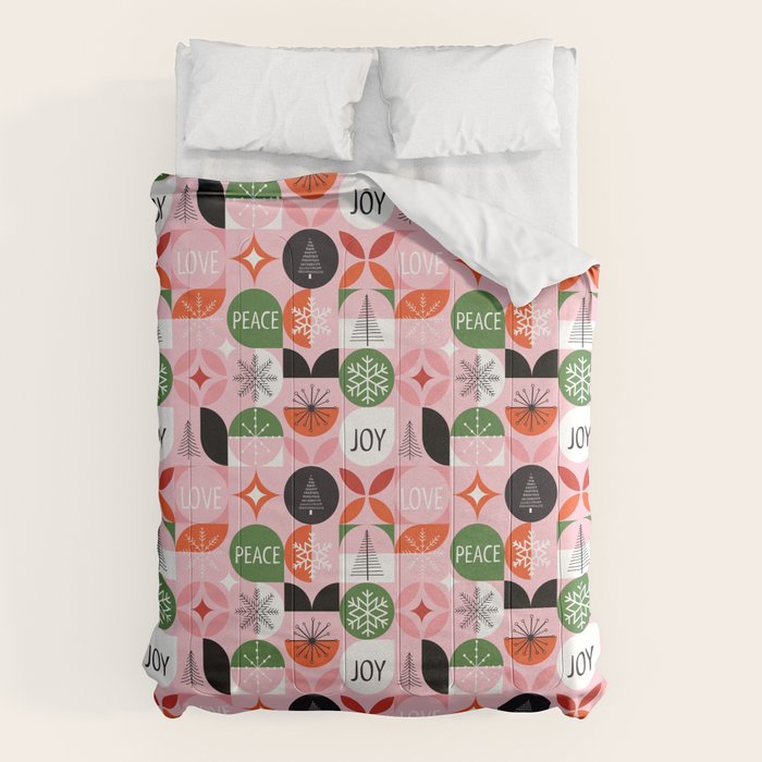 Mid Century Modern Christmas Shapes  Comforter Gallery Image 6