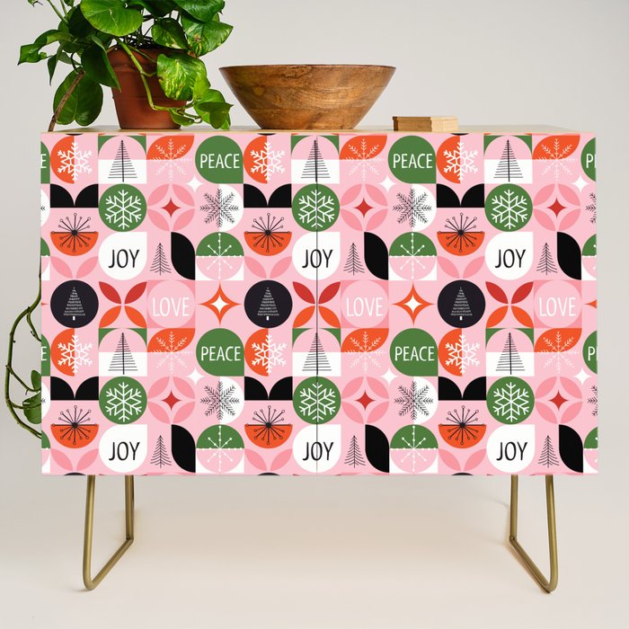 Mid Century Modern Christmas Shapes  Credenza Gallery Image 1