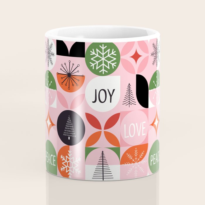 Mid Century Modern Christmas Shapes  Coffee Mug Gallery Image 4