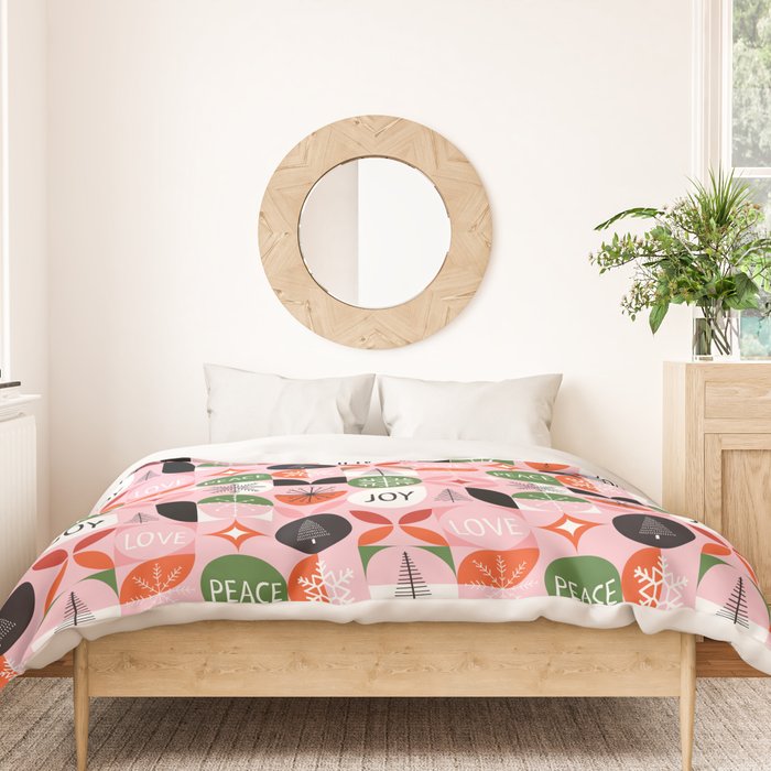 Mid Century Modern Christmas Shapes  Duvet Cover Gallery Image 3