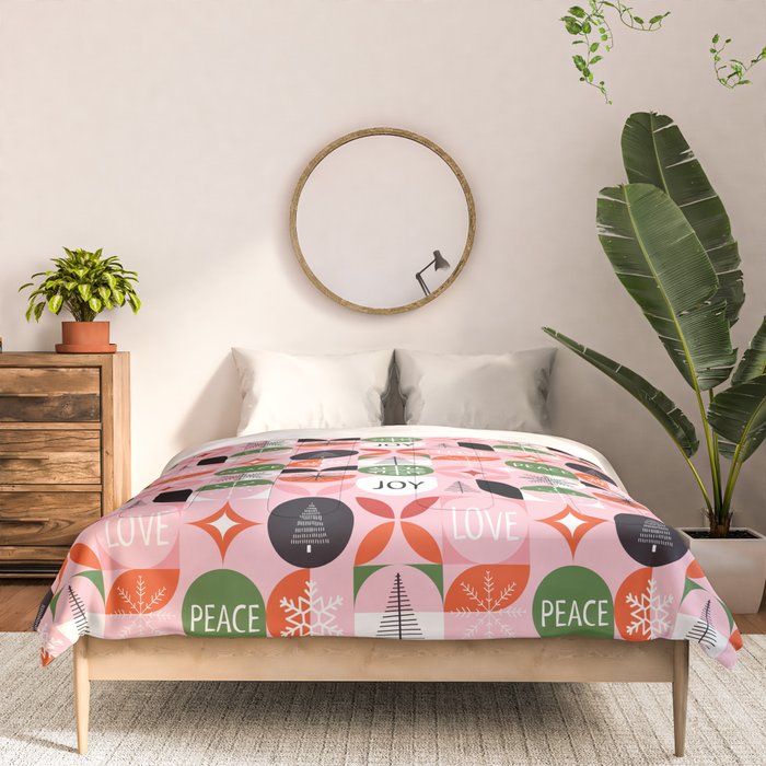 Mid Century Modern Christmas Shapes  Comforter Gallery Image 3