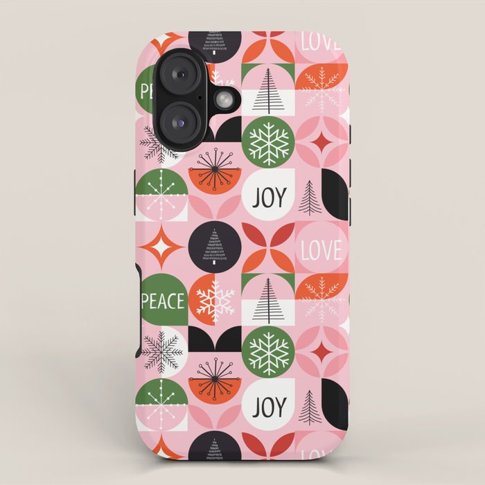 Mid Century Modern Christmas Shapes  iPhone Case Gallery Image 1