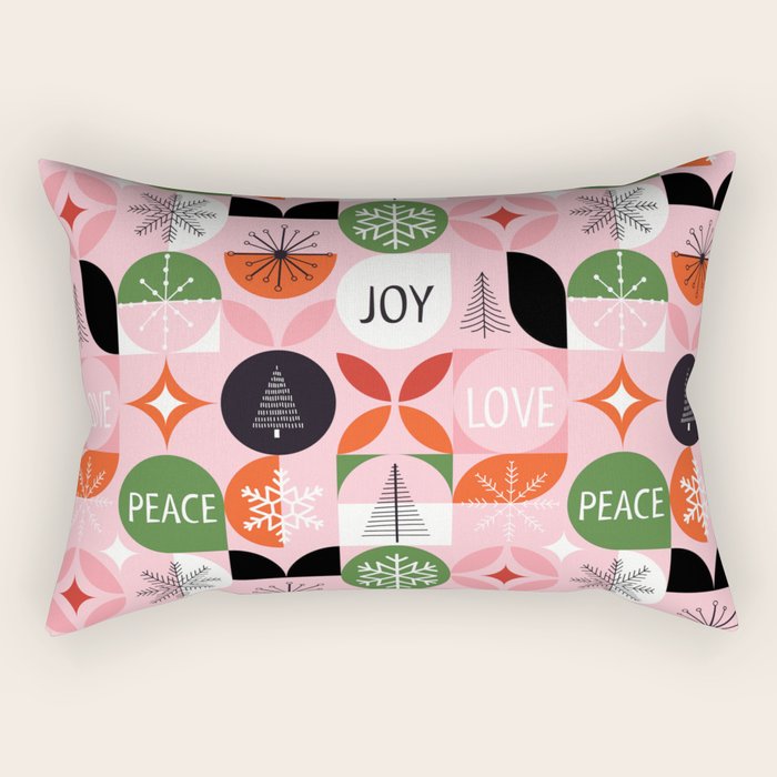 Mid Century Modern Christmas Shapes  Rectangular Pillow Gallery Image 1