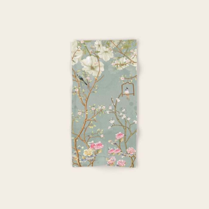 Romantic Chinoiserie Pearl Garden Bath Towel Gallery Image 1
