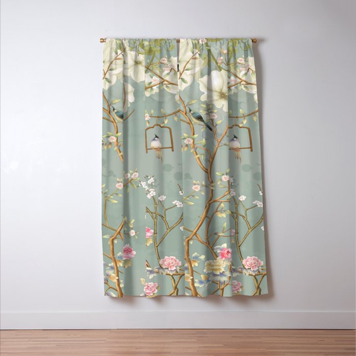 Romantic Chinoiserie Pearl Garden Window Curtain Gallery Image 3