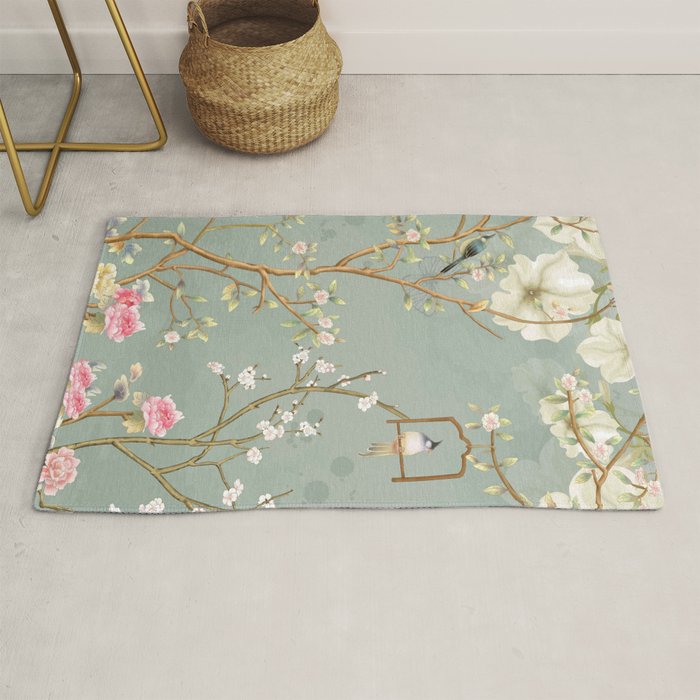 Romantic Chinoiserie Pearl Garden Rug Gallery Image 1