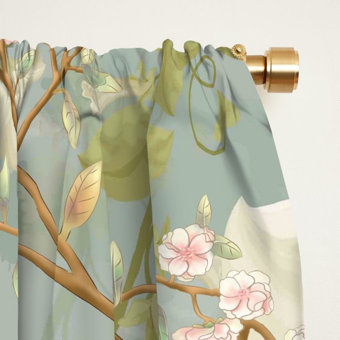 Romantic Chinoiserie Pearl Garden Window Curtain Gallery Image 2