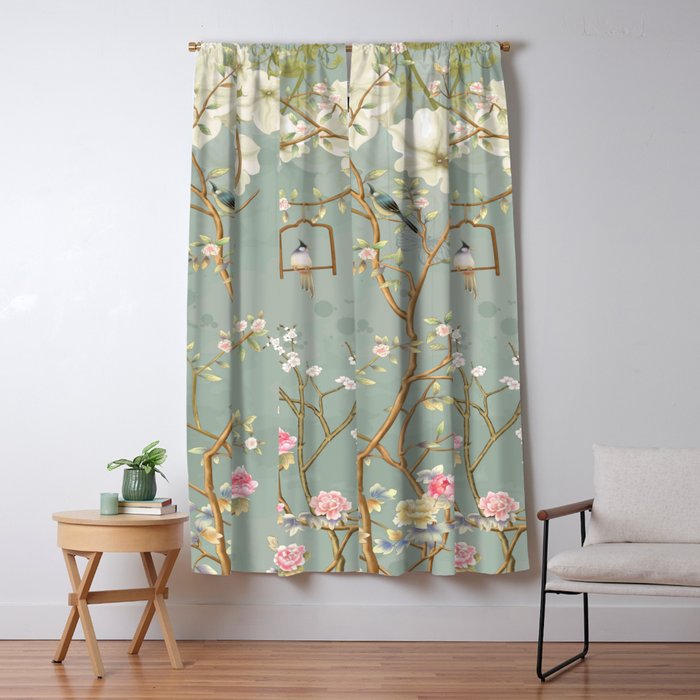 Romantic Chinoiserie Pearl Garden Window Curtain Gallery Image 5
