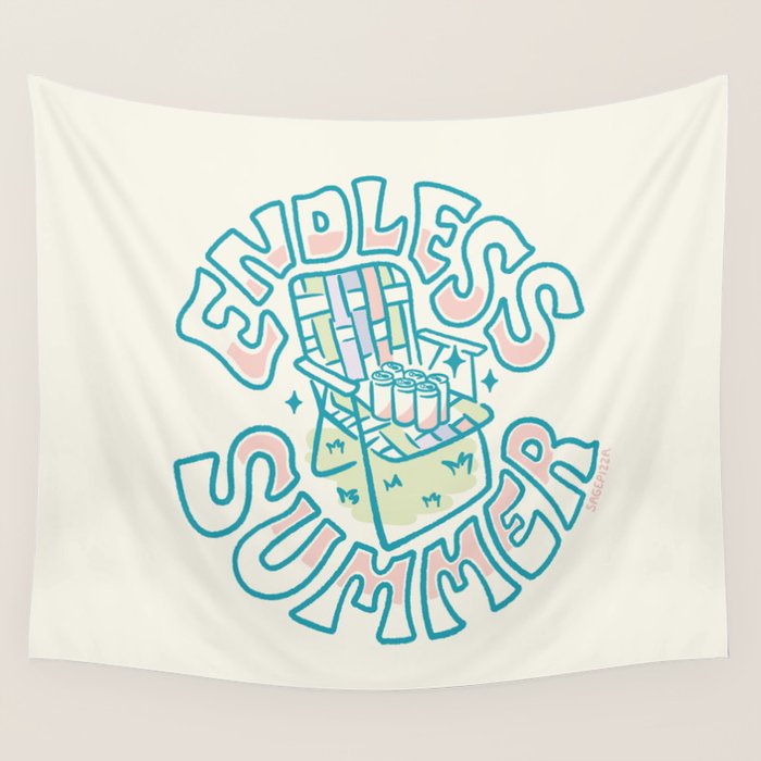 Summer (in Blue) Wall Tapestry Gallery Image 1