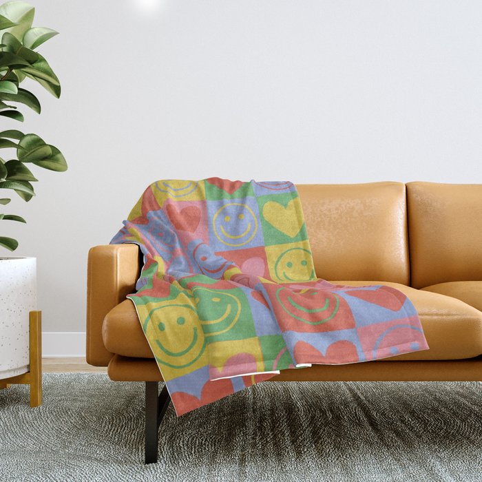 90s smiles Throw Blanket Gallery Image 1
