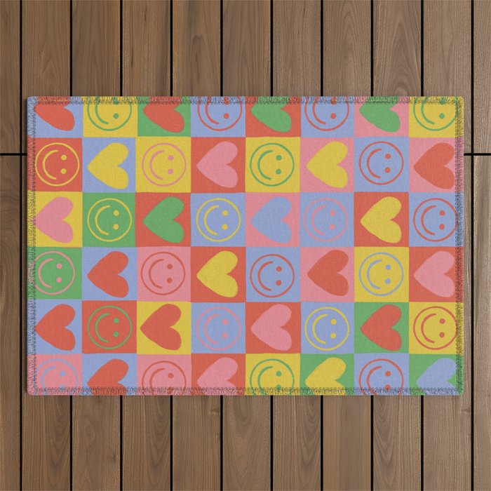 90s smiles Outdoor Rug Gallery Image 1