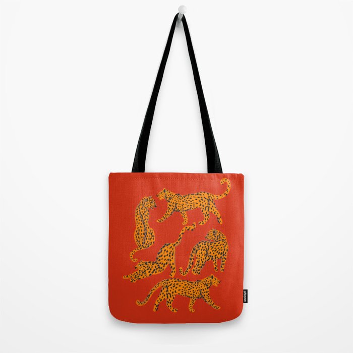 Abstract modern cats with red lips and earnings  Tote Bag Gallery Image 2