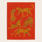 Abstract modern cats with red lips and earnings  Poster Gallery Image 4