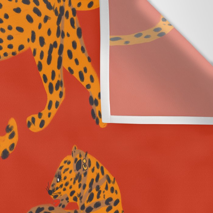 Abstract modern cats with red lips and earnings  Wall Tapestry Gallery Image 3
