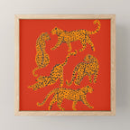 Abstract modern cats with red lips and earnings  Mini Art Print Gallery Image 1