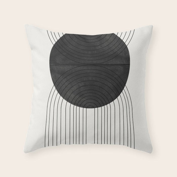 Line Art and Circle Throw Pillow Gallery Image 6