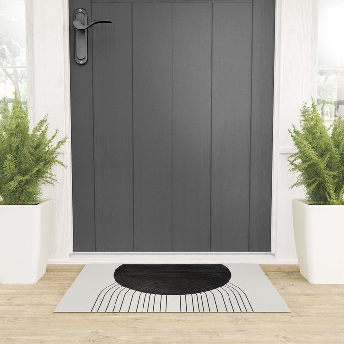 Line Art and Circle Welcome Mat Gallery Image 3