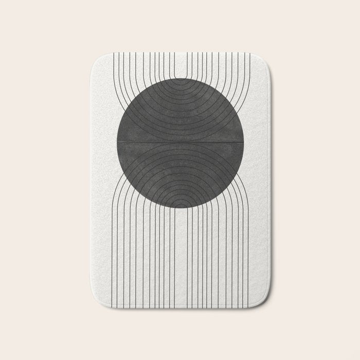 Line Art and Circle Bath Mat Gallery Image 1