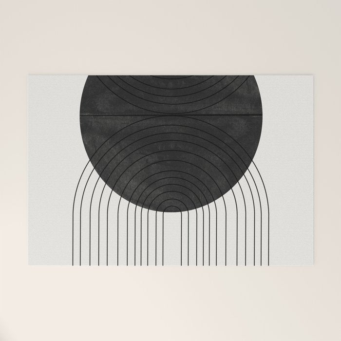Line Art and Circle Welcome Mat Gallery Image 1