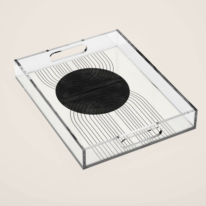 Line Art and Circle Acrylic Tray Gallery Image 1