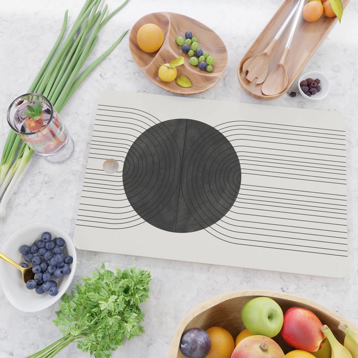 Line Art and Circle Cutting Board Gallery Image 2