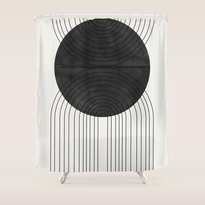 Line Art and Circle Shower Curtain Gallery Image 1