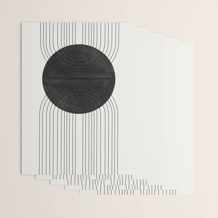 Line Art and Circle Wrapping Paper Gallery Image 3