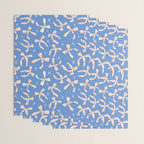 Cream Festive Bows On Blue Wrapping Paper Gallery Image 3