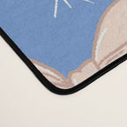 Cream Festive Bows On Blue Desk Mat Gallery Image 4