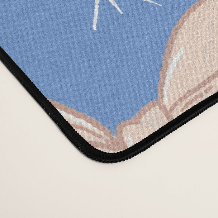 Cream Festive Bows On Blue Desk Mat Gallery Image 4