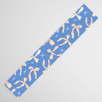 Cream Festive Bows On Blue Table Runner Gallery Image 3