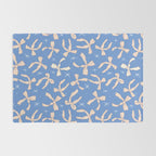 Cream Festive Bows On Blue Rug Gallery Image 2