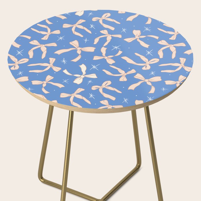 Cream Festive Bows On Blue Side Table Gallery Image 2