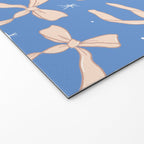 Cream Festive Bows On Blue Welcome Mat Gallery Image 2
