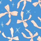 Cream Festive Bows On Blue Coffee Mug Gallery Image 2