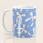 Cream Festive Bows On Blue Coffee Mug Gallery Image 3