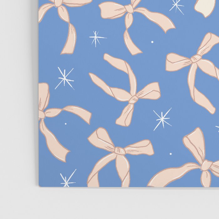 Cream Festive Bows On Blue Poster Gallery Image 3