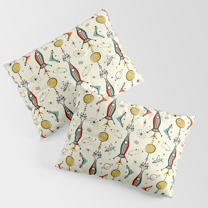 Atomic Kitty Rockets ©studioxtine Pillow Sham Gallery Image 3
