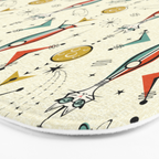 Atomic Kitty Rockets ©studioxtine Bath Mat Gallery Image 3
