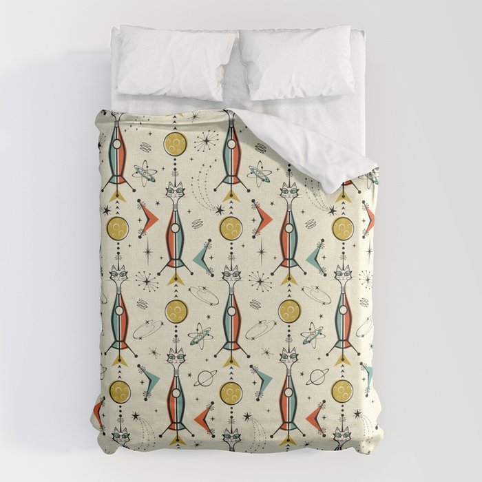 Atomic Kitty Rockets ©studioxtine Duvet Cover Gallery Image 6