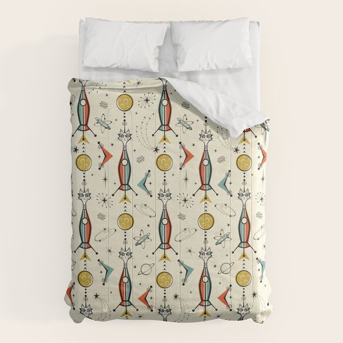 Atomic Kitty Rockets ©studioxtine Comforter Gallery Image 6