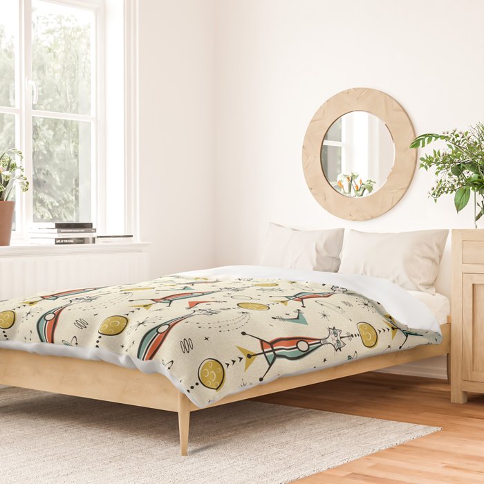 Atomic Kitty Rockets ©studioxtine Duvet Cover Gallery Image 2